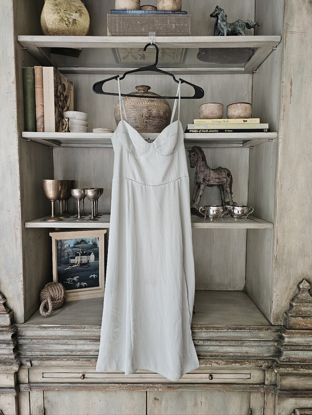 $128 WILFRED ARITZIA Rainwash Green Glaze Midi Dress - Picture 3 of 12